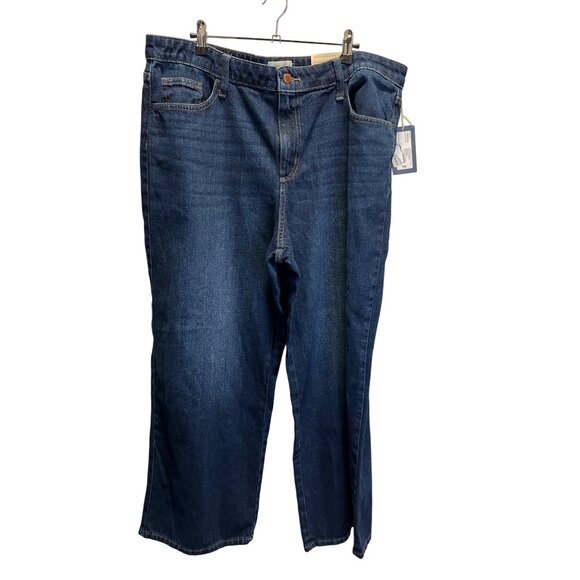 NWT Universal Thread Relaxed Wide Leg Womens Jeans 16 Short Non-Stretch Blue Den - Picture 1 of 7
